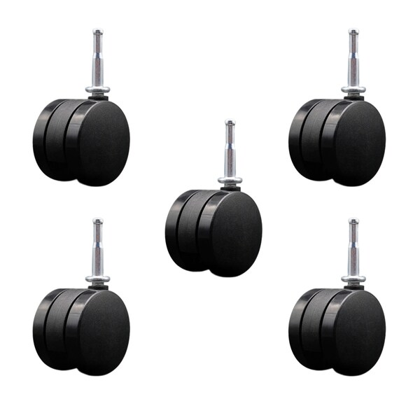 Service Caster 2-3/8'' Office Chair Caster Nylon Twin Wheel 5/16 Grip Neck Stem, 5PK SCC-UHGN02S60-NYS-5 - main